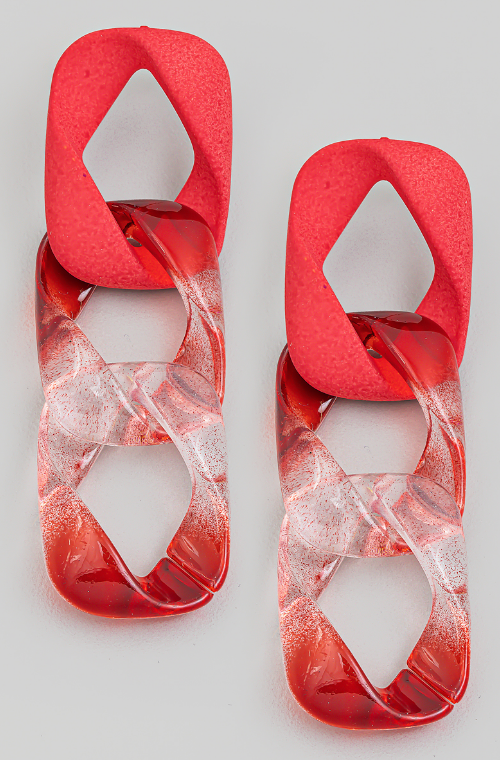 YAZ. Wildly Hued Chunky Link Earrings