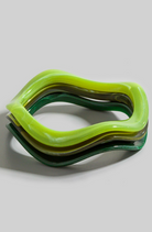 YAZ. Squiggle Stack Bangles in Grass