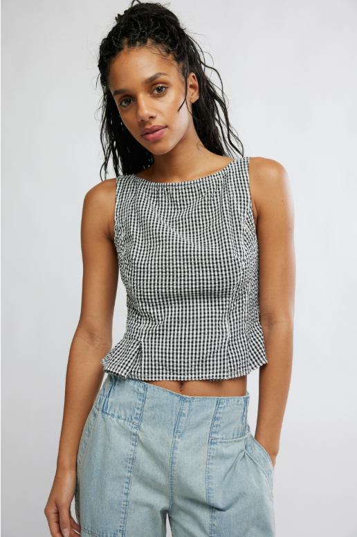 Free People Sunfaded Denim Top