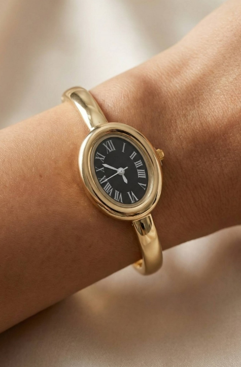 YAZ. Hinged Oval Bangle Watch Bracelet