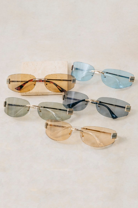 YAZ. Rimless Cat Eye Half Moon Specs