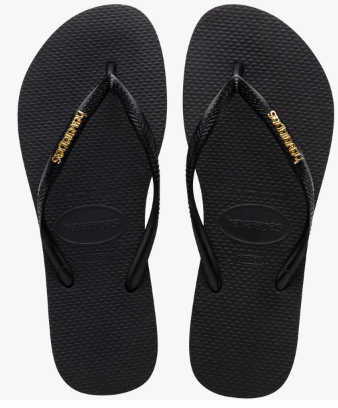 Havaianas Slim Logo Metallic Flip Flops