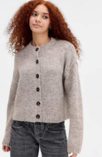 BDG Crew Cardigan Mushroom