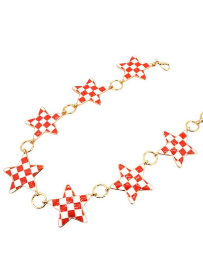 YAZ. Checkered Star Chain Belt