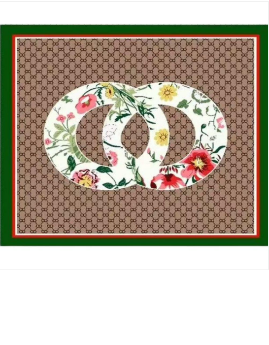 YAZ. Floral Monogram Silky Bandana Scarf