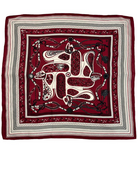 YAZ. Retro Pattern Paisley Print Woven Scarf Burgundy