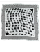 YAZ. Rosette Accent Dot Cube Scarf White