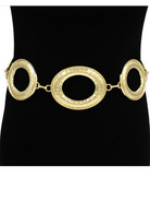 YAZ. Large Oval Link Metal Chain Belt Gold