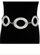 YAZ. Large Oval Link Metal Chain Belt Silver