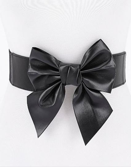 YAZ. Vegan Leather Bow Belt