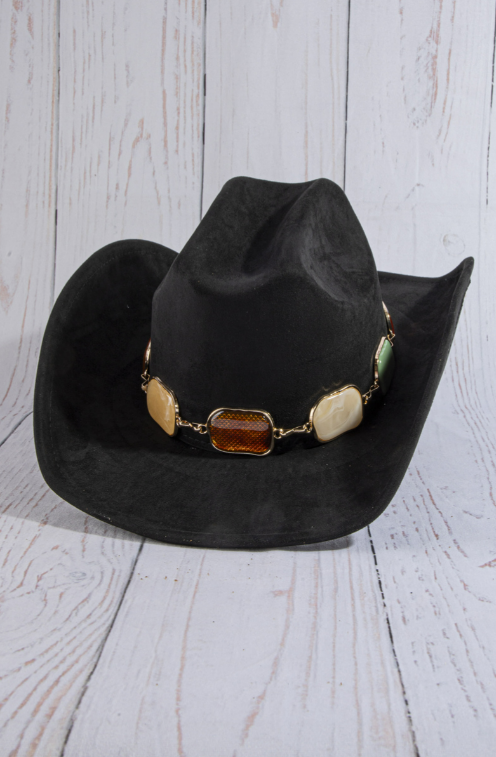 GOLDEN Eshe Western Multi Stone Concho Cowboy Hat