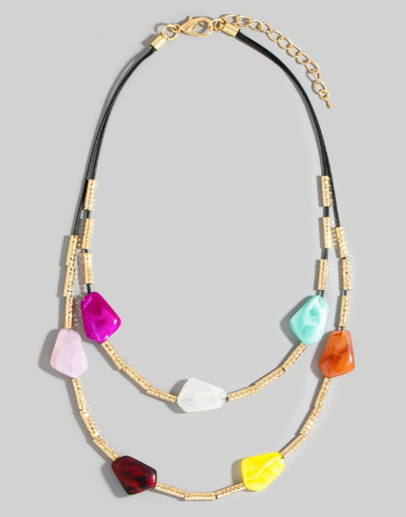GOLDEN Resin Stone Layered Necklace