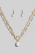 GOLDEN Pearl Pendant Layered Necklace Set