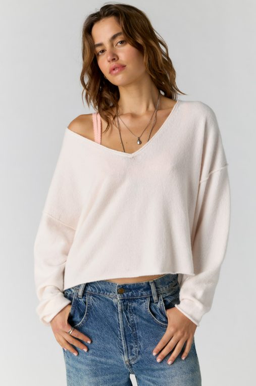 Free People See Me V-Neck Pullover by Free People Ballet Slipper