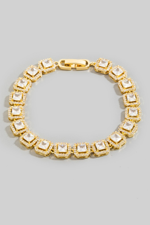 YAZ. Ornate Krystal Square Bracelet