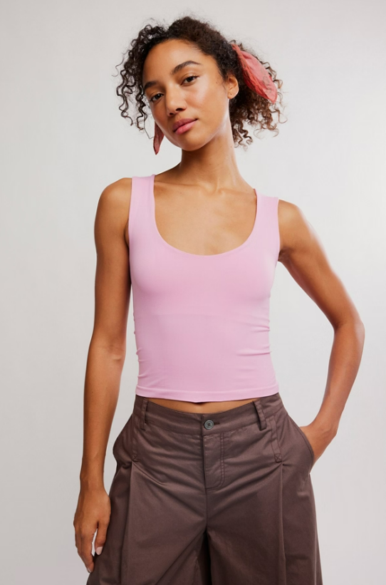 Free People Clean Lines Muscle Cami Orchid Smoke