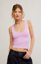 Free People Clean Lines Muscle Cami Pale Orchid
