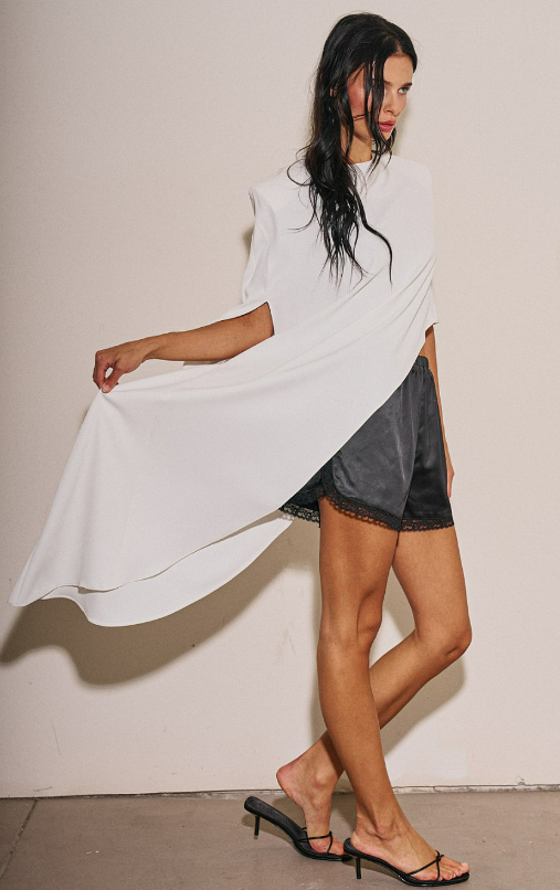 YAZ. Inacia Asymmetrical Cape Top by YAZ.