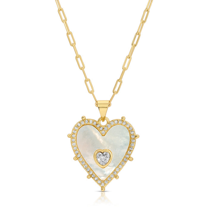 Joy Dravecky Vivian Pearl Heart Necklace