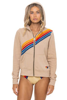 Aviator Nation Disco Zip Hoodie in Sand