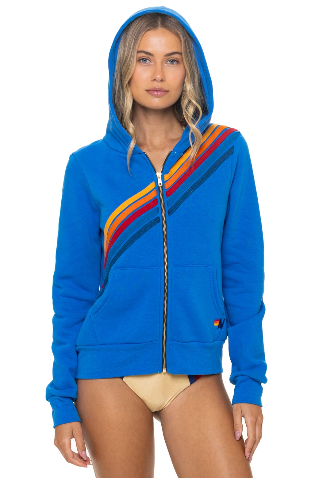 Aviator Nation Disco Zip Hoodie in Ocean