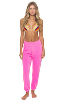 Aviator Nation Bolt Stitch Sweatpant in Neon Pink/Purple by Aviator Nation