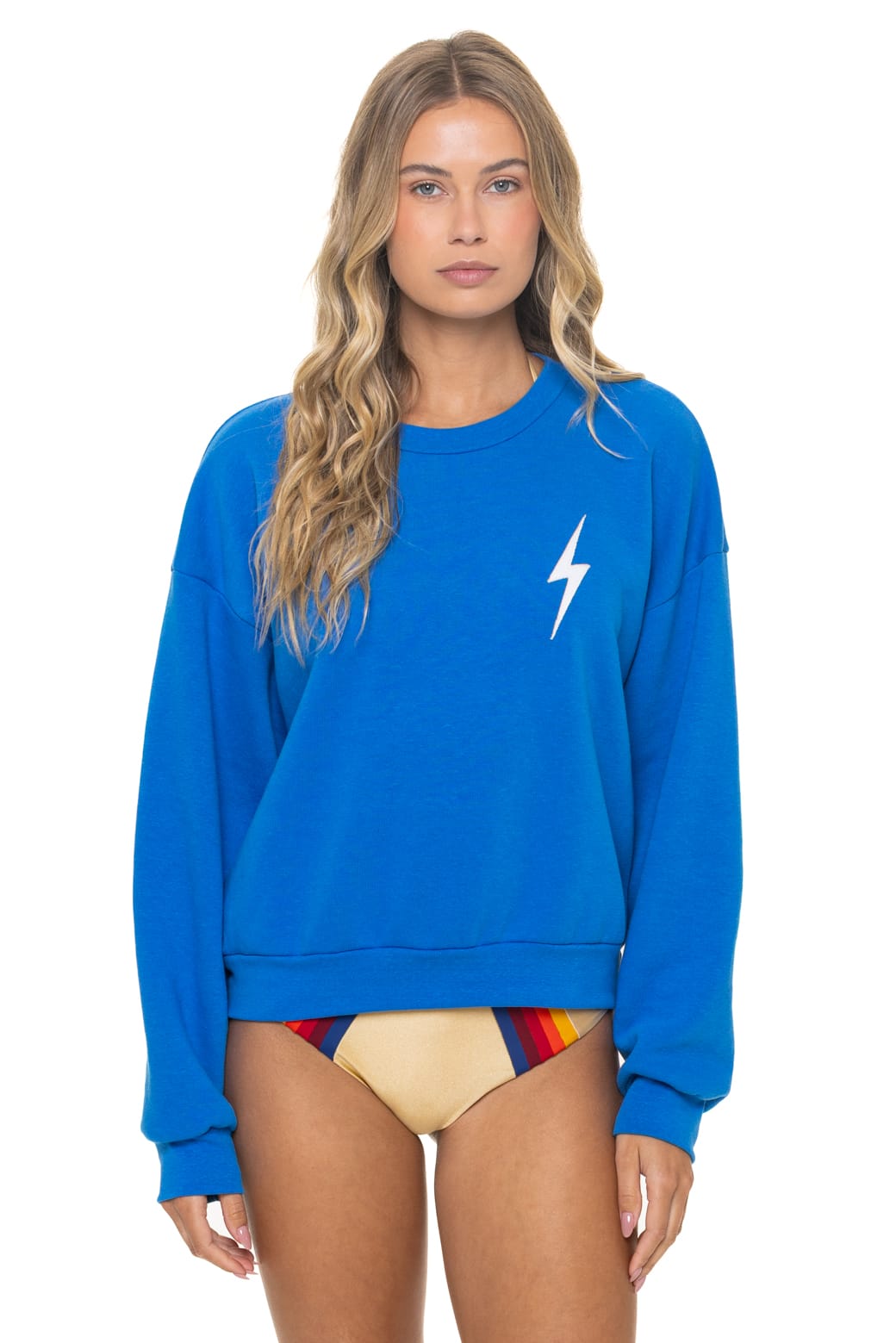 Aviator Nation Bolt Stitch Crew Sweatshirt Relaxed