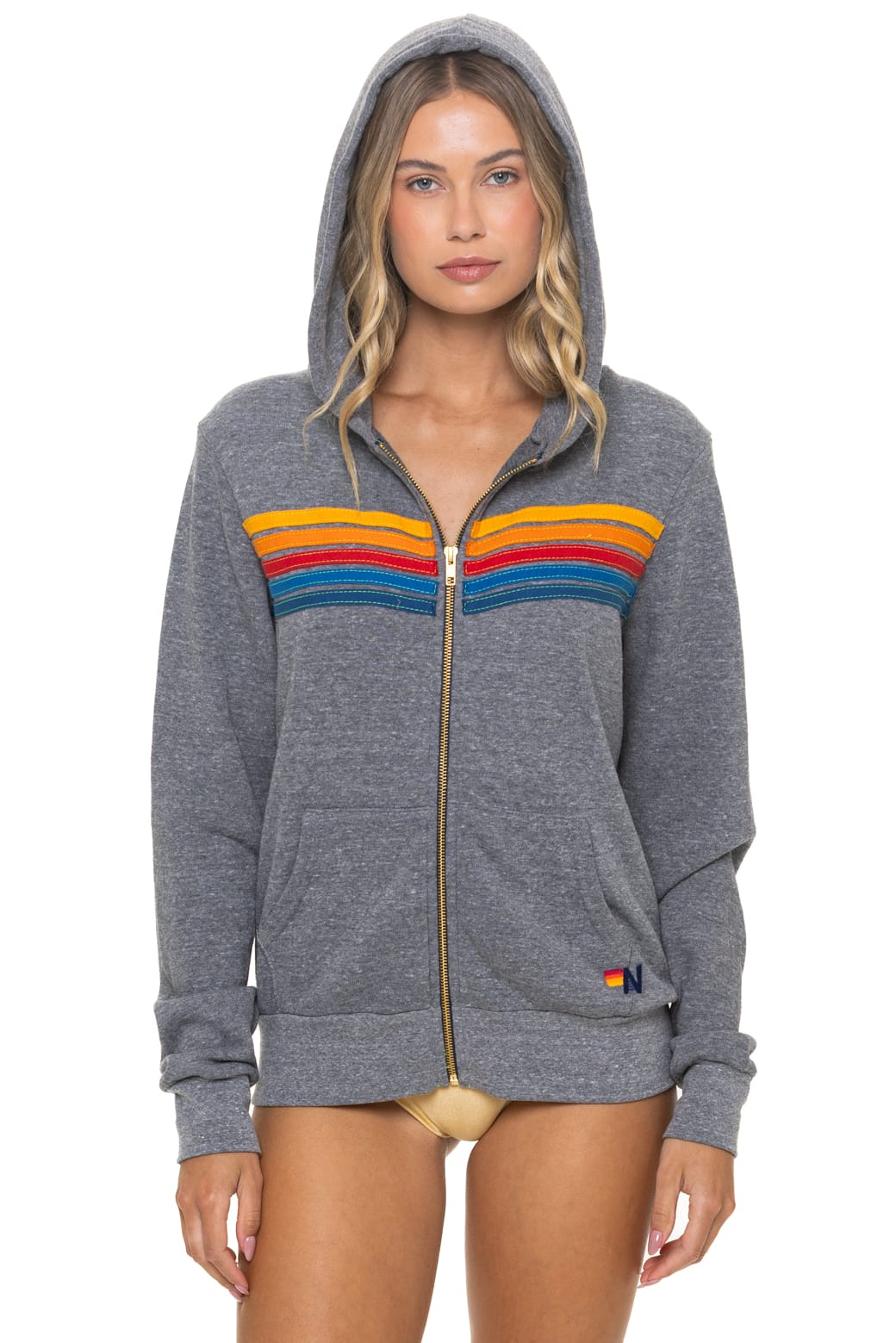 Aviator Nation 5 Stripe Zip Hoodie