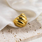 Sweet Cherry Sky Chunky Adjustable Gold Ring