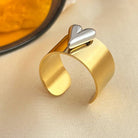 Sweet Cherry Sky Solid Adjustable Mixed Jewelry Ring Silver and Gold Heart