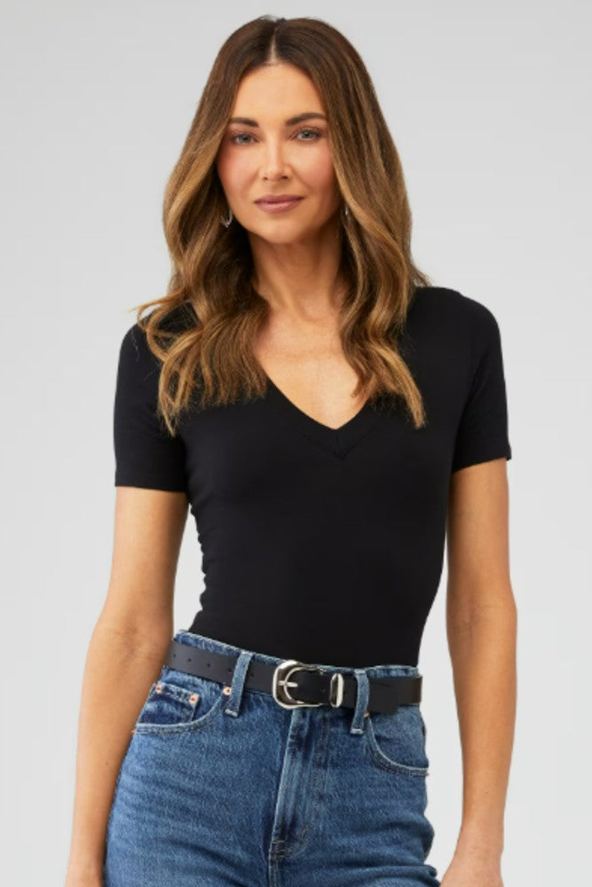 Good American Super Stretch Deep V Bodysuit