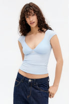 BDG Je T'Aime Cap Sleeve Light Blue
