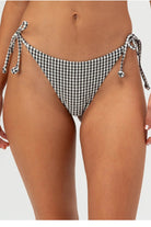 Billabong Wave Check Tanga Bikini Bottoms Black Pebble