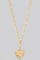 GOLDEN Intricate Heart Pendant Long Chain Necklace