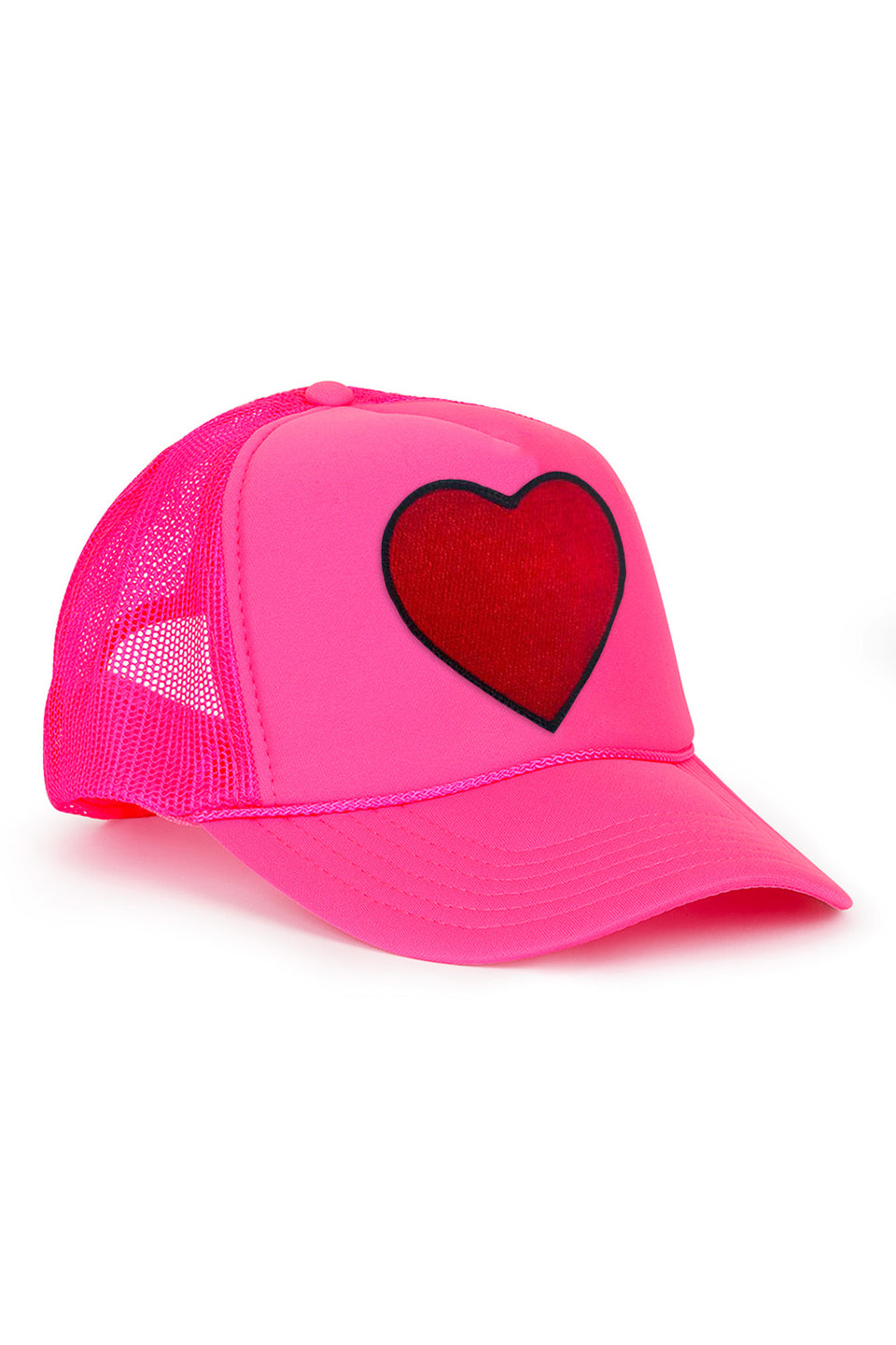 Aviator Nation Heart Vintage Low Rise Trucker Neon Pink