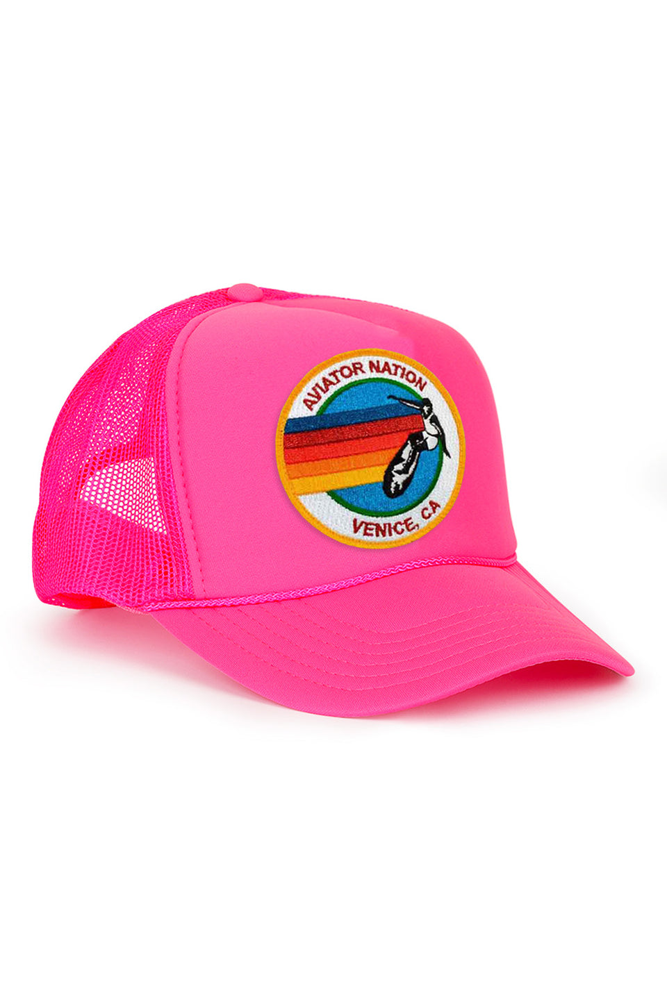 Aviator Nation Signature Vintage Low Rise Trucker - Neon Pink