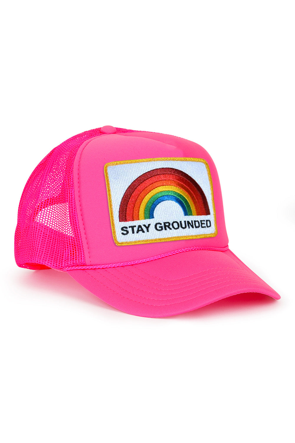 Aviator Nation Stay Grounded Vintage Low Rise Trucker Neon Pink