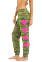 Aviator Nation Heart 4 Sweatpant Camo Neop Pink