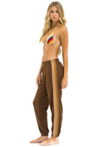 Aviator Nation 5 Stripe Sweatpant Chocolate Espresso 