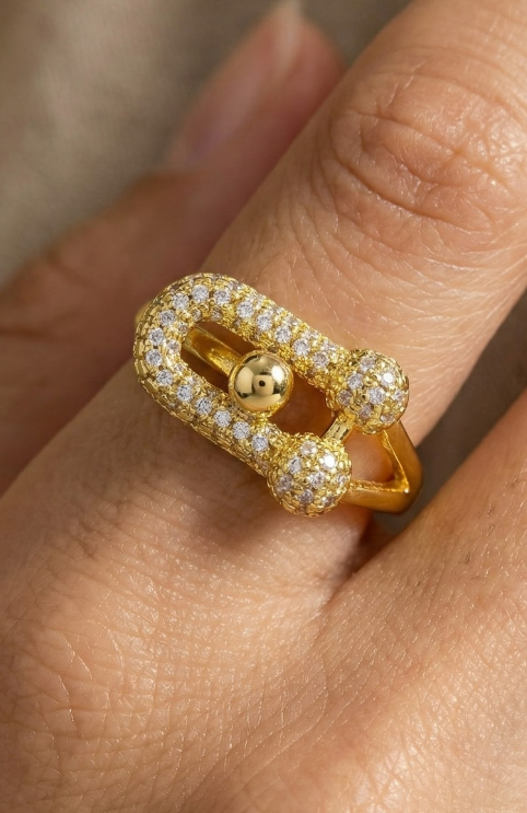 YAZ. Abstract Ornate Art Ring