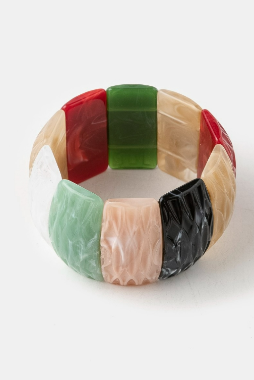YAZ. Elastic Multi Stoned Tall Bracelet