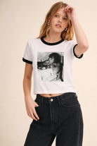YAZ. Laurel Cigarette Girl Photograph Ringer Tee