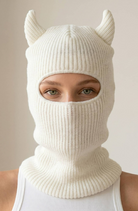 YAZ. Ribbed Knit Cat Ear Balaclava Hat