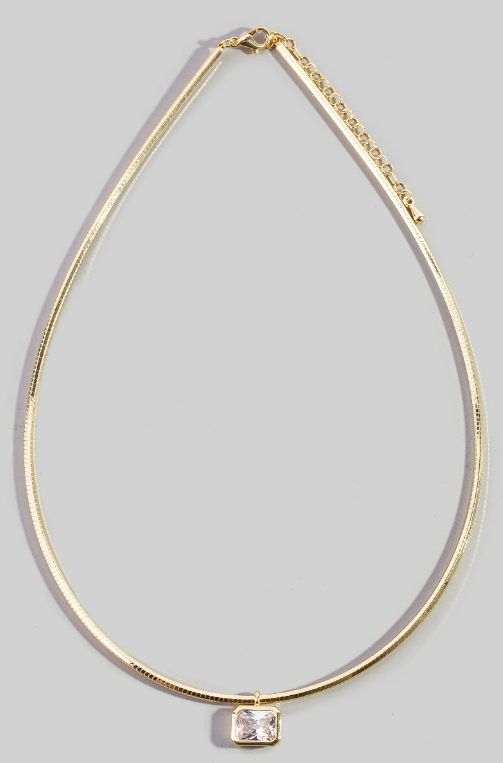 YAZ. Structured Round Chain w/ Krystal