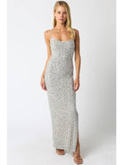 Olivaceous Fiona Sequin Dress - Champagne Silver
