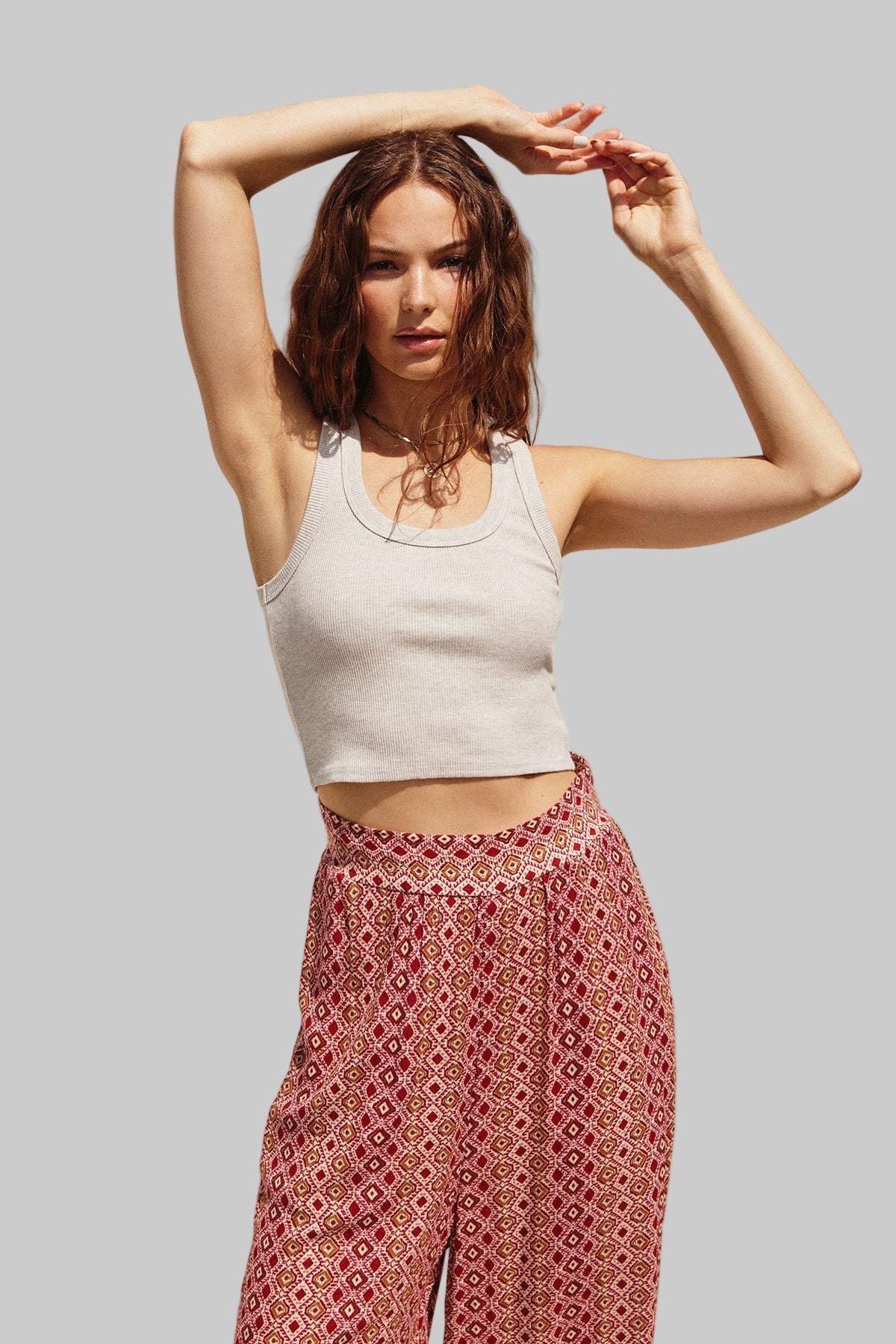 Golden Aundrix Sleeveless Basic Knit Top - Oatmeal