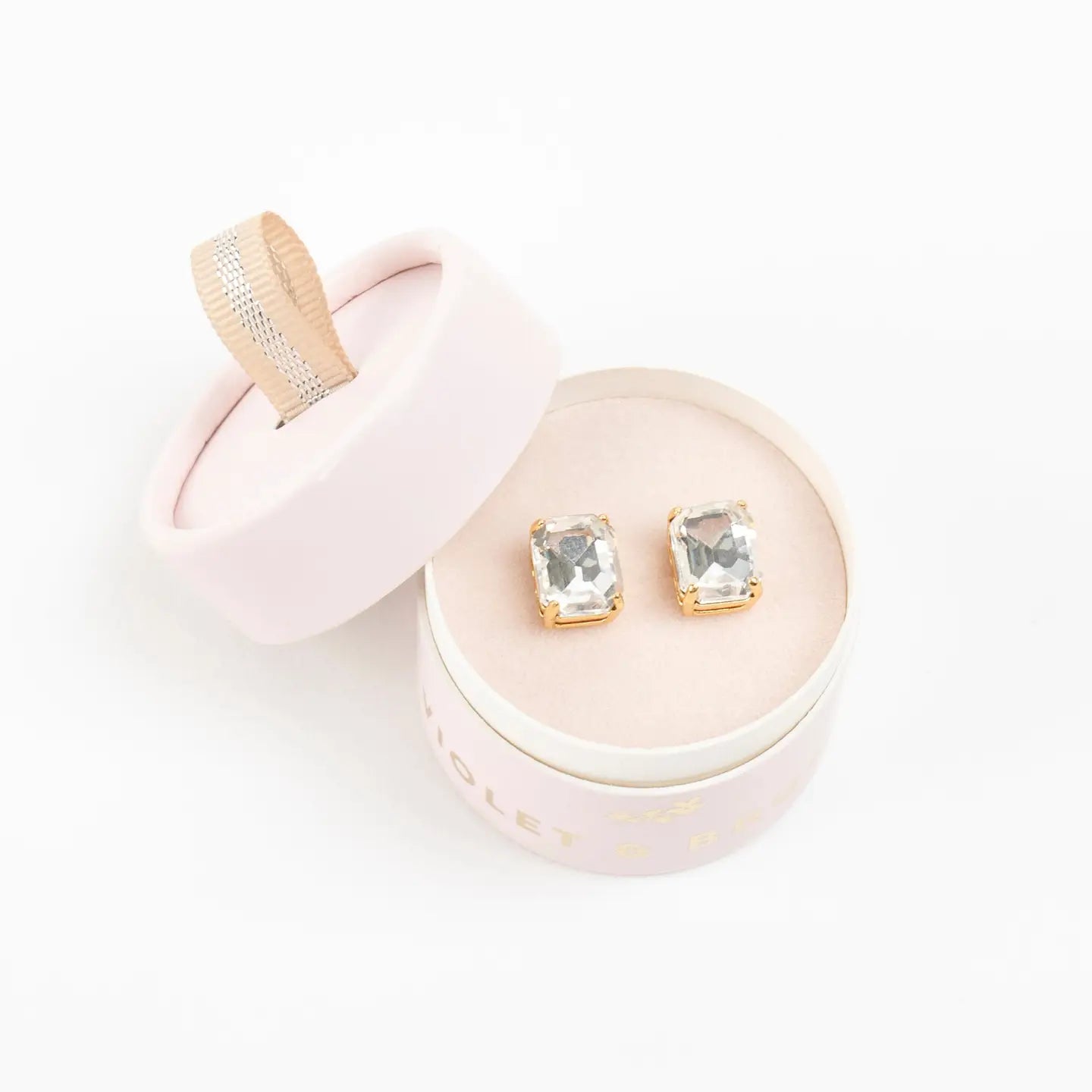 Violet & Brooks Evelyn Boxed Post Earrings - Crystal