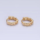 Aim Eternal Dainty Gold Curb Link Chain Minimalist Huggie Earrings - Gold