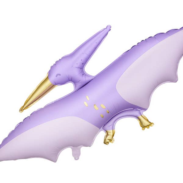 Ellie's Party Supply Purple & Gold Pterodactyl Foil Balloon
