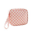 JOSSLYN by Wall to Wall Travel Checker Makeup Cosmetic Pouch Bag Pink
